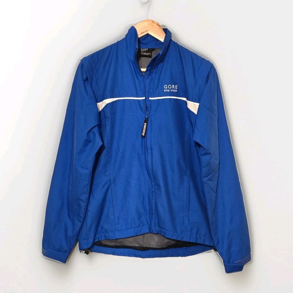 Gore Bike Wear Convertible Jacket Womens Medium Blue Softshell Windstopper
